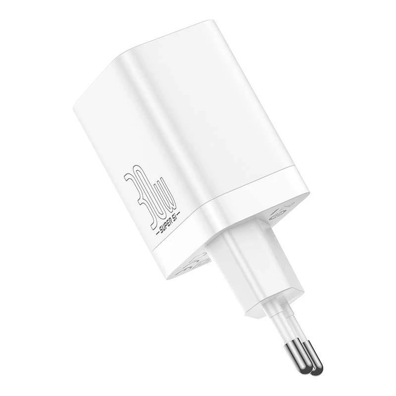 Baseus Super Si Pro Schnellladegerät USB + USB-C 30W (weiß)