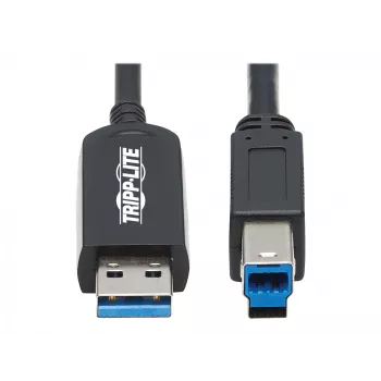 Eaton Tripp Lite Serie USB 3.2 Gen 1 Plenum-zertifiziertes Glasfaser-Aktivkabel (AOC) - A/B M/M, Schwarz, 20 m - USB-Kabel - USB Typ A (M) auf USB Typ B (M) - USB 3.2 Gen 1 - 20,0 m - P