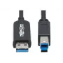 Eaton Tripp Lite Serie USB 3.2 Gen 1 Plenum-zertifiziertes Glasfaser-Aktivkabel (AOC) - A/B M/M, Schwarz, 20 m - USB-Kabel - USB Typ A (M) auf USB Typ B (M) - USB 3.2 Gen 1 - 20,0 m - P