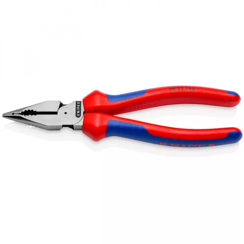 08 22 185, Spitzzange, 1,3 cm, 61 HRC, blau, rot, 55 mm, 185 mm