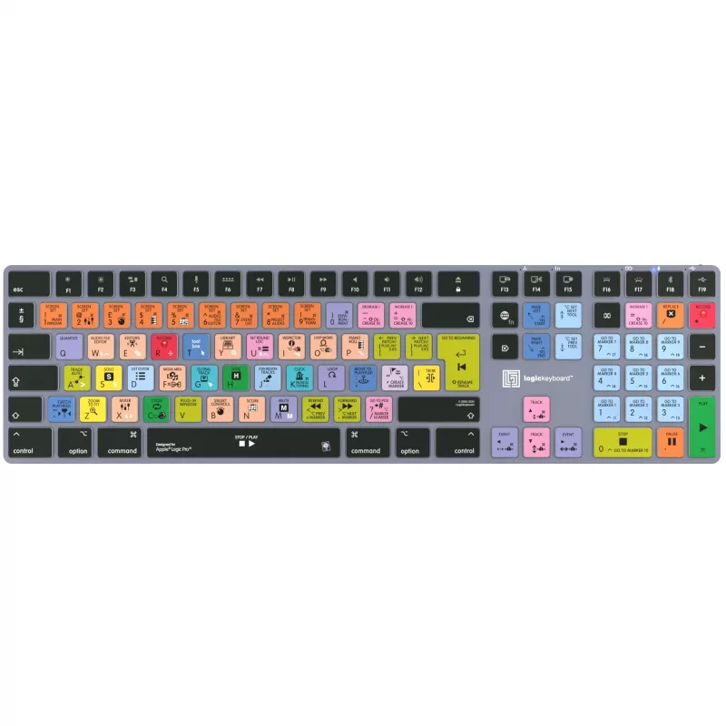 Tastatur LogicKeyboard Apple Logic Pro X2 Titan DE Mac — LKB-LOGXP2-TM-DE, deutsches Layout