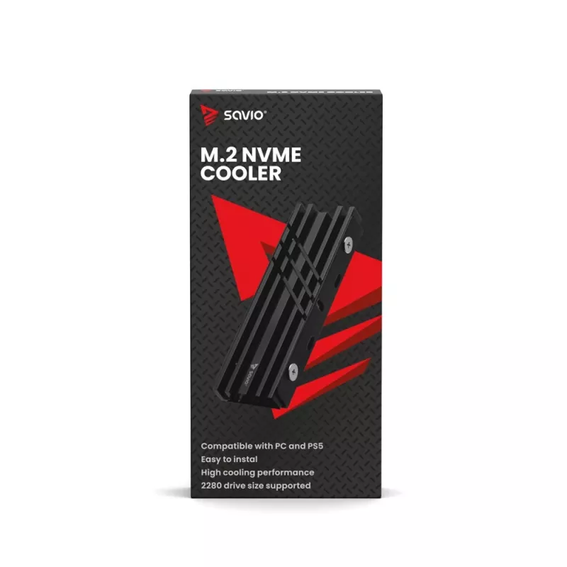 Luftkühler SAVIO M.2 NVMe 2280 AK-60 Schwarz Kühlkörper für 22x80 mm SSD