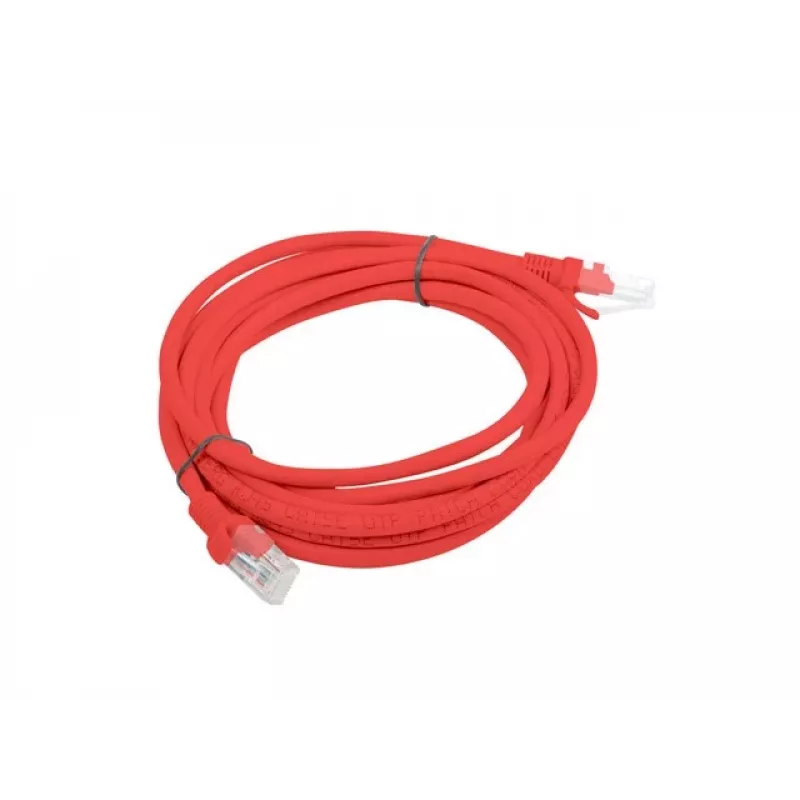 PATCHCORD Cat.6 UTP 3M Rot FLUKE BESTANDEN LANBERG 10ER-PACK