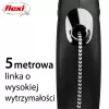 Rollleine Flexi Classic 5 m Schwarz für mittelgroße Hunde, Schnur, max. Belastung 20 kg, reflektierende Elemente