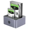 Dockingstation Unitek 51642 für 2,5-Zoll-/3,5-Zoll-SATA-Laufwerke, USB-C 10 Gbit/s, 2 Einschübe, Aluminium