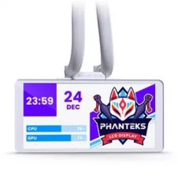 Phanteks Glacier One 360M25 LCD AiO-Flüssigkeitskühlung, 6-Zoll-Display - 360 mm, Weiß