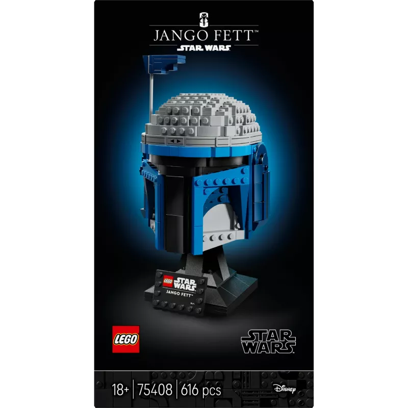 LEGO Star Wars Sammlerstück Helm-Accessoire Jango Fett 75408 — 616 Teile, 210×120×110 mm Ausstellungsmodell