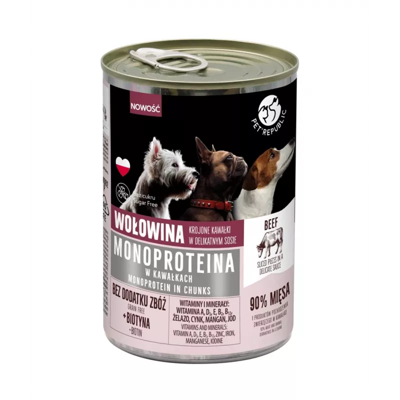 Nassfutter für Hunde PetRepublic PET REPUBLIC Monoprotein Rind 400 g