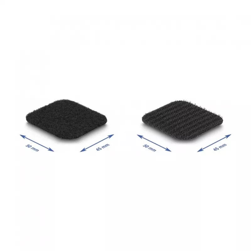 DeLOCK Klettband auf Rolle selbstklebend 45x50mm 3m schwarz