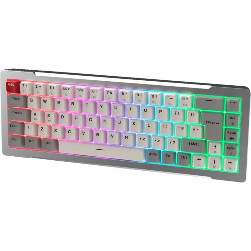 Raijintek MGA-68 Gaming-Tastatur, Hejin Magnetic Yellow Switches, DE Layout, Silber