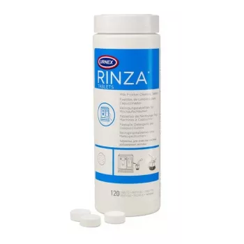Reinigungstabletten URNEX Rinza M61 — 120 Stk., für Milchaufschäumer-Reinigung, weiß, 480 g Packung