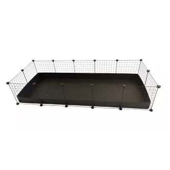 Cage c&c Modular Cages 5x2 Schwarz für Meerschweinchen Igel Kaninchen — 1800×370×750 mm, 8.5 kg