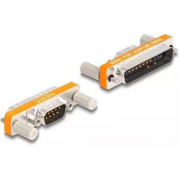DELOCK Kabel-Adapter D-Sub 9-polig auf D-Sub 25-polig, vergoldete Kontakte, orange/silber
