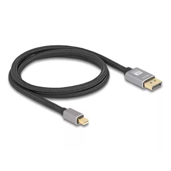 DeLOCK Mini DisplayPort auf DisplayPort Kabel 8K 60 Hz 1 m grau Metall ohne Verriegelung