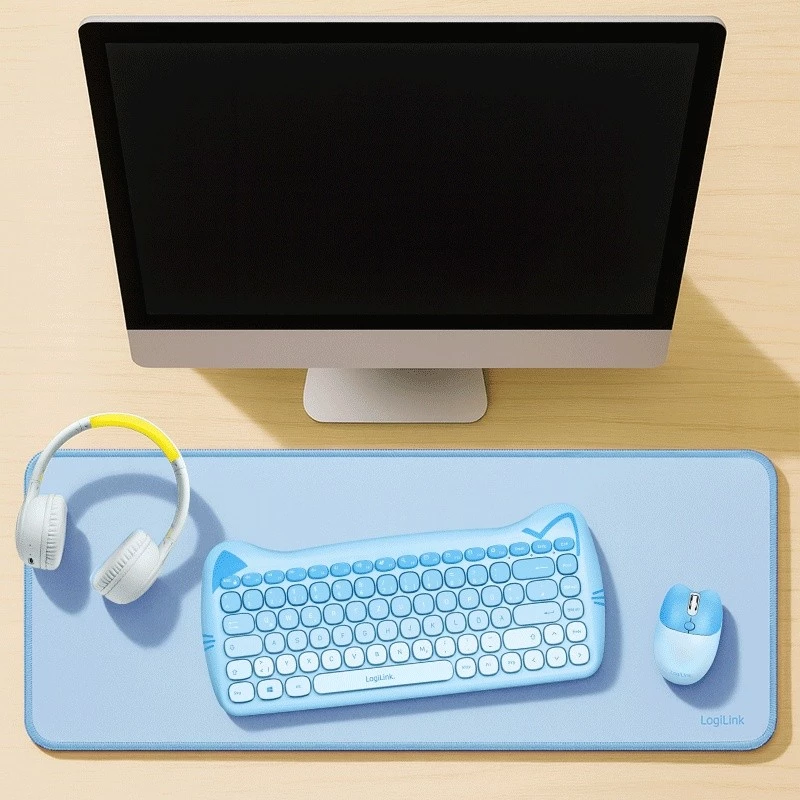 XXL-Schreibtischunterlage für Maus und Tastatur, blau