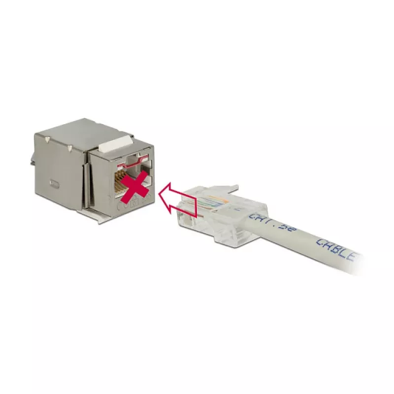 Keystone-Modul DELOCK 86404 – RJ-45 silber, 38,5 × 22,3 × 17,3 mm