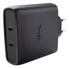 TRUST Maxo 100W 2-Port USB-C GaN Ladegerät — 100 W, 2× USB-C, max. 20 V, 2 m Kabel, schwarz