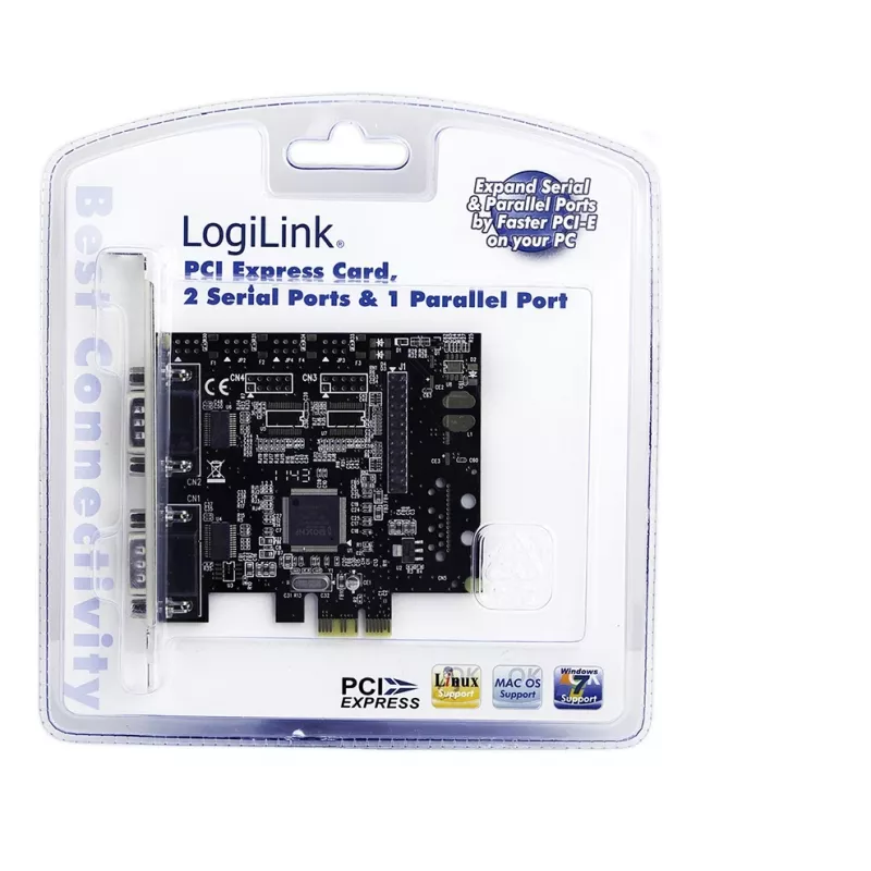 Interne PCIe-Schnittstellenkarte LOGILINK PC0033 mit seriellen und parallelen Ausgängen, NetMOS-Chipsatz