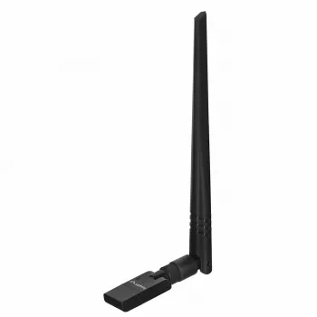 USB-WLAN-Adapter LANBERG NC-0300-WIE, USB 2.0, zwei externe Antennen 5 dBi, WLAN 300 Mbit/s, Ethernet/WLAN, schwarz