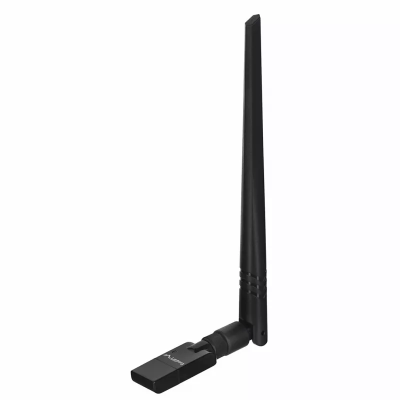 USB-WLAN-Adapter LANBERG NC-0300-WIE, USB 2.0, zwei externe Antennen 5 dBi, WLAN 300 Mbit/s, Ethernet/WLAN, schwarz