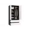 Kleiderschrank top e shop MALWA SS-90, 90×180×50 cm, anthrazitfarbener Rahmen, weiße Drehtüren, 2 Schubladen, Laminat 16 mm