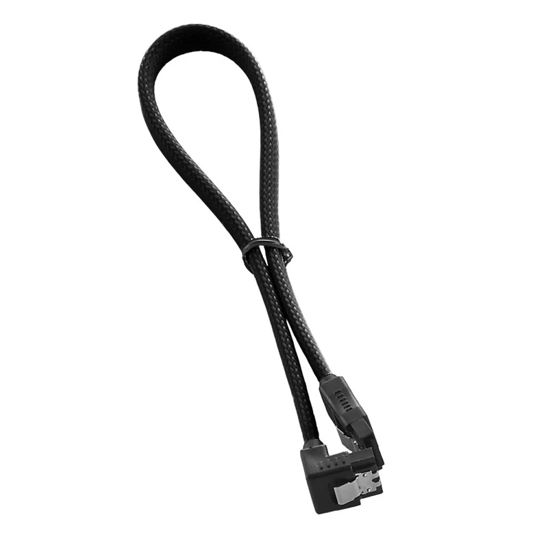 CableMod ModMesh SATA-3-Kabel mit rechtwinkligem Anschluss 30 cm - Schwarz