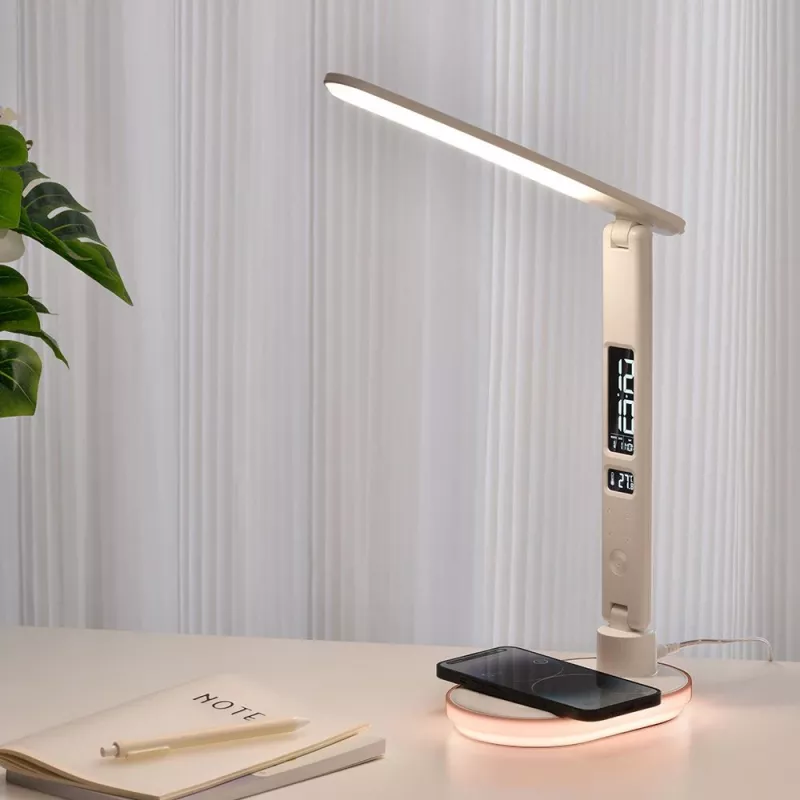 Tischleuchte Hawk HW-LAMP03 Weiß RGB — verstellbare LED-Schreibtischlampe mit RGB-Beleuchtung