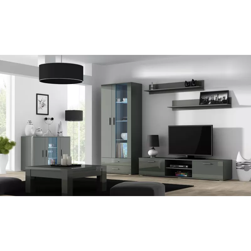 Cama Sideboard 120 cm SOHO S7 grau/grau glänzend
