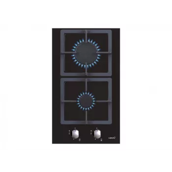 Einbau-Gaskochfeld CATA SCI 3002 BK, 30 cm, 2 Zonen, Drehregler, schwarzes Glas