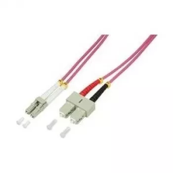 LogiLink - Patchkabel - SC Multimode (M) auf LC Multimode (M) - 1,0 m - Glasfaser - Duplex - 50/125 µm - OM4 - halogenfrei - heather violet (FP4LS01)