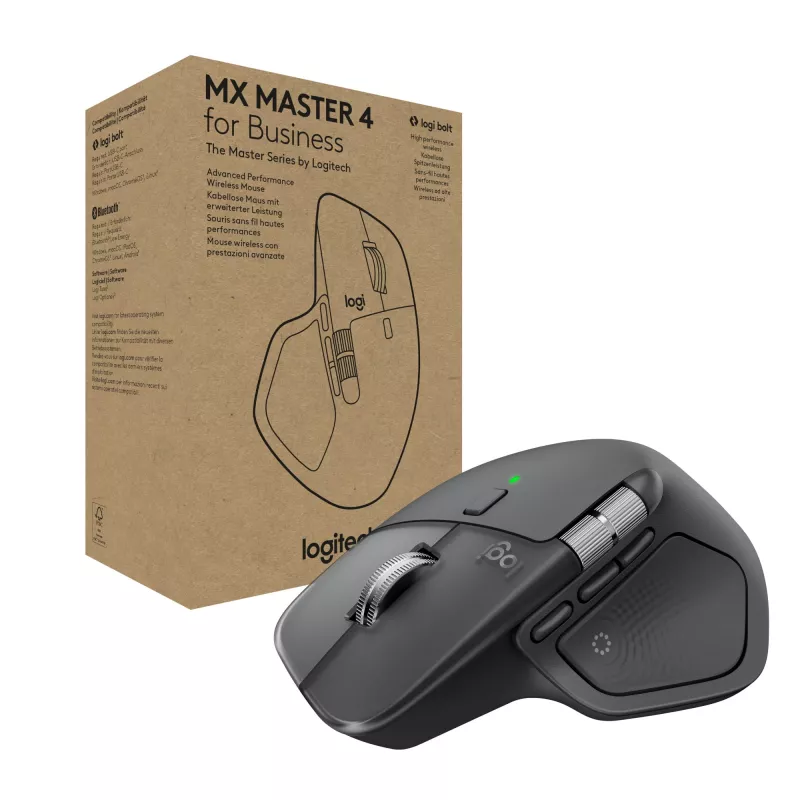Logitech Logitech MX Master 4 for Business Maus – Kabellos + Bluetooth, 8000 DPI, Graphit | Logitech