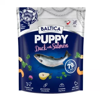Trockenfutter für Hunde BALTICA Puppy Ente mit Lachs XS/S 1 kg — Welpenfutter für kleine Rassen