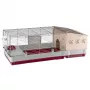 Käfig Ferplast Krolik 140 Plus für Kaninchen, Grau/Rot, B1420×T600×H500 mm, Metall/Kunststoff
