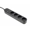 Steckdosenleiste GEMBIRD TSL-PS-F4U-02 mit 4 PL-Steckdosen und USB-Ladegerät, schwarz