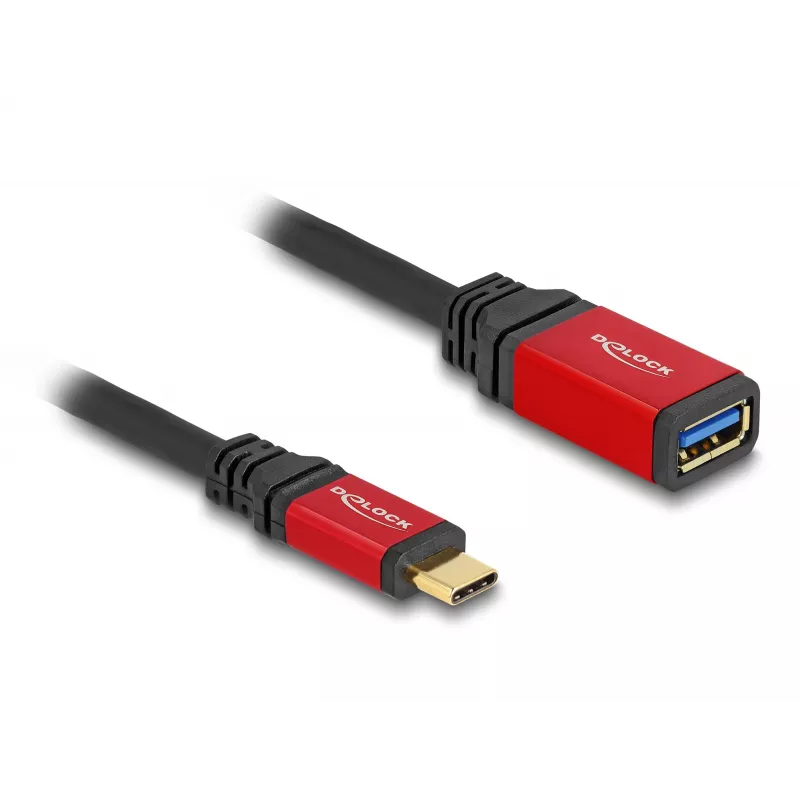 USB Adapter DeLOCK 60172 USB Type-C Stecker auf USB Type-A Buchse 10 Gbit/s 15 cm rot Metall