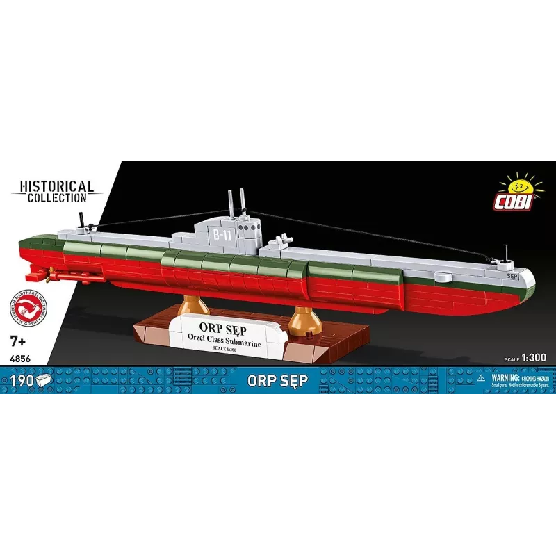 Plastikmodellbausatz Cobi Polnisches U-Boot ORP Sęp Maßstab 1:300 (COBI-4856)