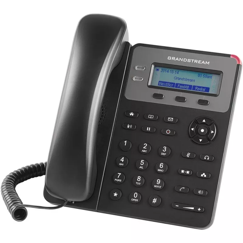 DECT-Telefon Grandstream GXP1610 — schwarz, LCD 132×48 px, Headset (RJ-9), 1 Mobilteil, Telefonbuch 500, Freisprecheinrichtung