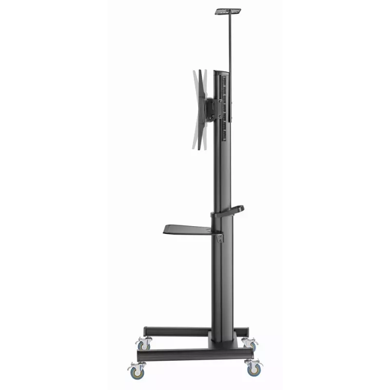 Boden-TV-Ständer Gembird TVS-70T-02 für 37 Zoll–70 Zoll Bildschirme, max. 70 kg, VESA 200x200–600x400, neigbar ±5°/−12°, höhenverstellbar, Rollen, Kabelmanagement