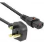 Netzkabel ACT PC980 — UK-Stecker auf C13 IEC Lock, 2 m, 230 V 10 A, schwarz