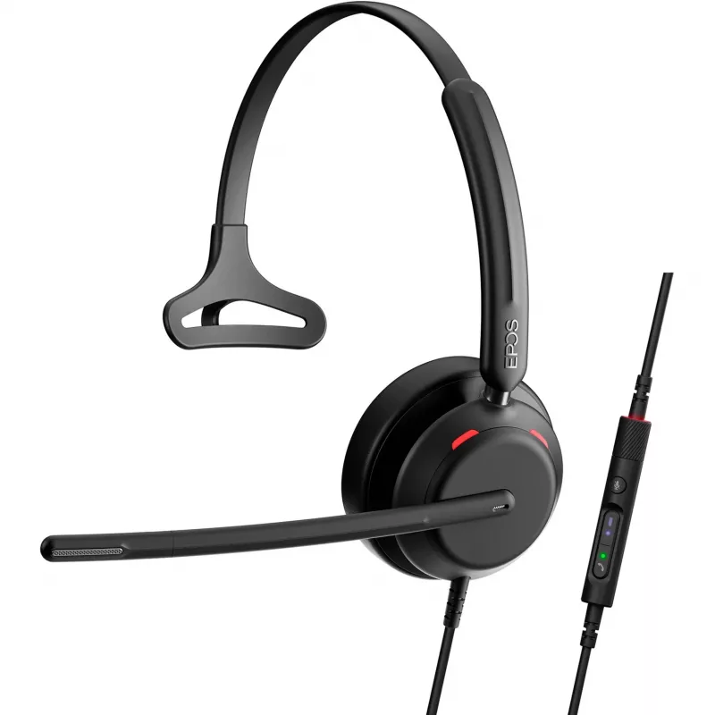 Epos IMPACT 730T, Mono-Headset, kabelgebunden, MS Teams-zertifiziert, 3 digitale Mikrofone, Super-Wideband-Technologie