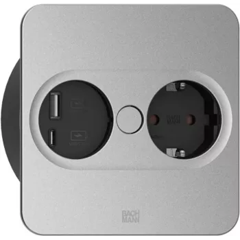 Steckdose Typ F + USB A + USB C Bachmann 946.105 Edelstahl