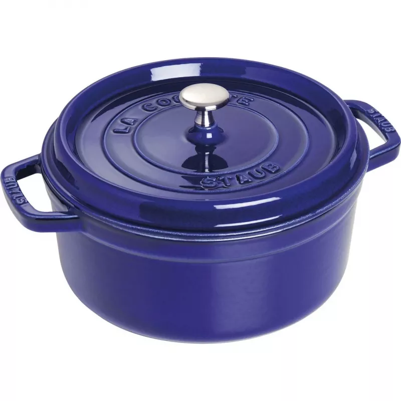 Staub 24 cm runder Gusseisen-Cocotte Dunkelblau