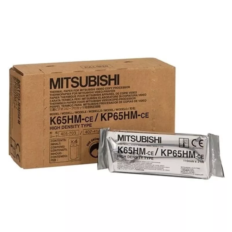 Mitsubishi Electric K65HM-CE / KP65HM-CE 110 mm x 20 m Thermorolle Hochdichtes Thermopapier
