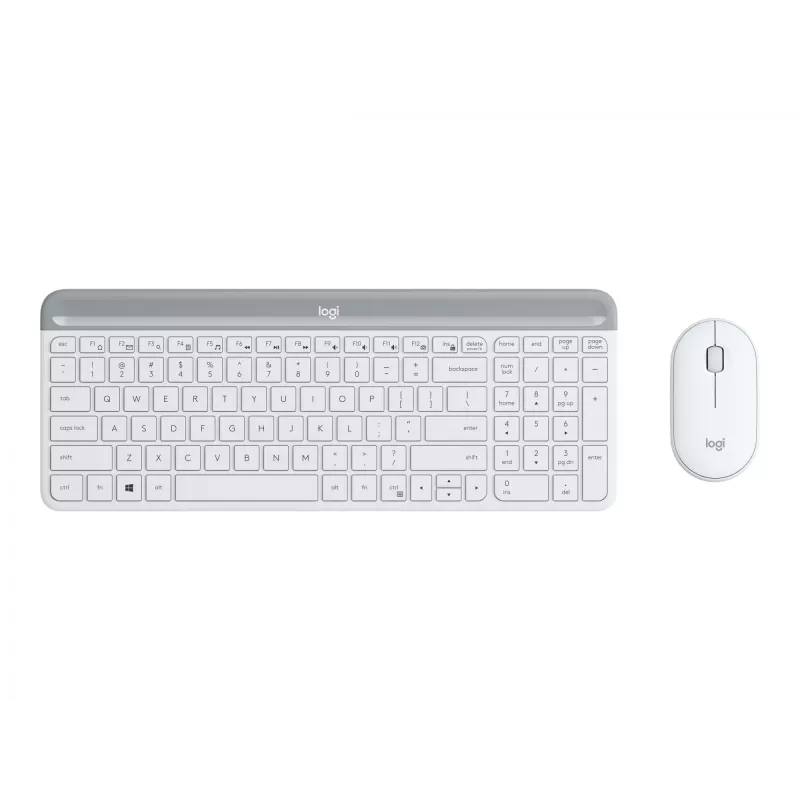 Logitech Slim Wireless Combo MK470 - Tastatur-Maus-Set - Funk - 2,4 GHz - Spanisch - Off-White (920-009199)