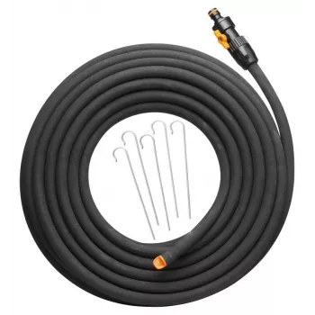 Fiskars 1025935 Gartenschlauch, 15 m, oberirdisch, Gummi, schwarz