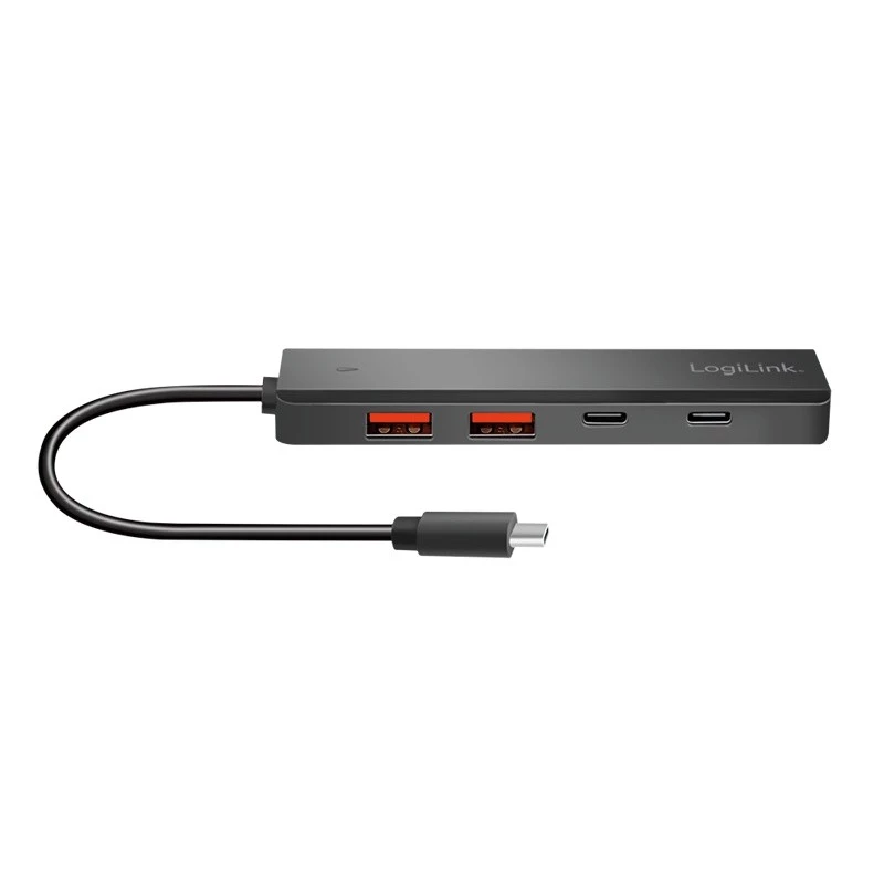 Hub USB-C, 4 Ports 2x USB-A, 2x USB-C, Schwarz
