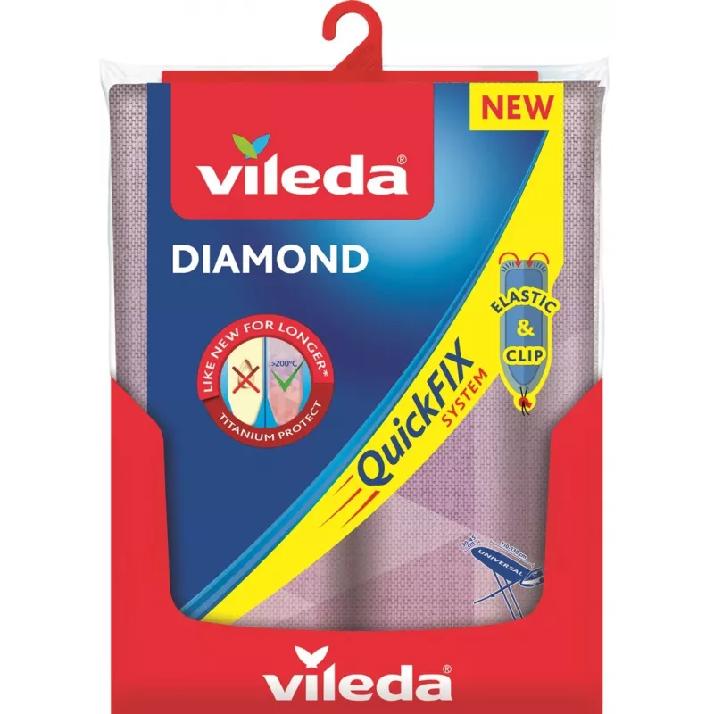 Bügelbrettbezug VILEDA Dimond 173333 für Standardbügelbretter 1200×380 mm, Baumwolle/Schaum, hitzebeständig bis 200°C
