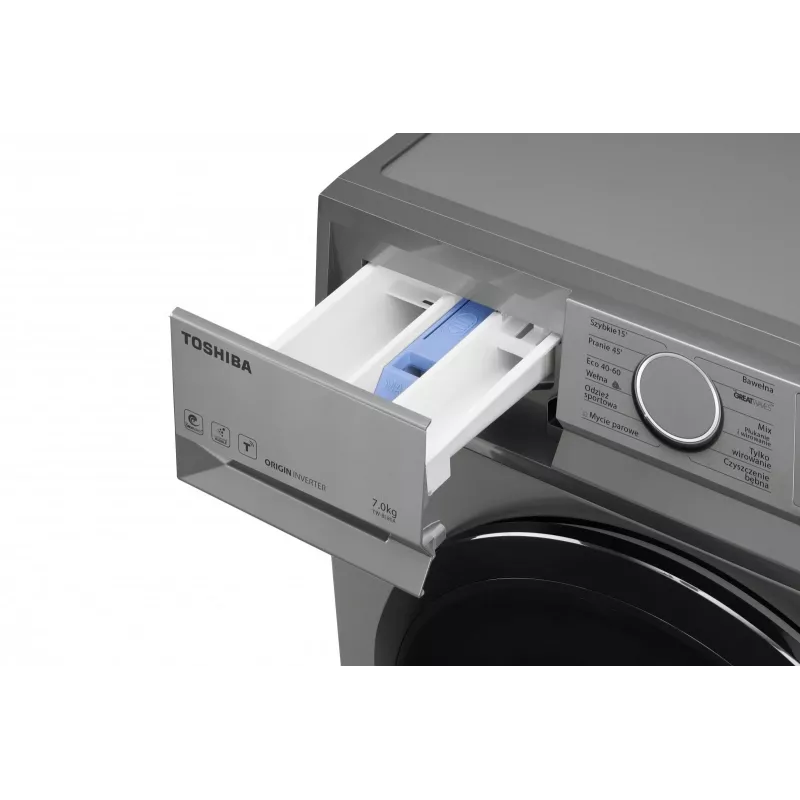 schlank washing machine Toshiba TW-BL80A2PL(SS), 8 kg