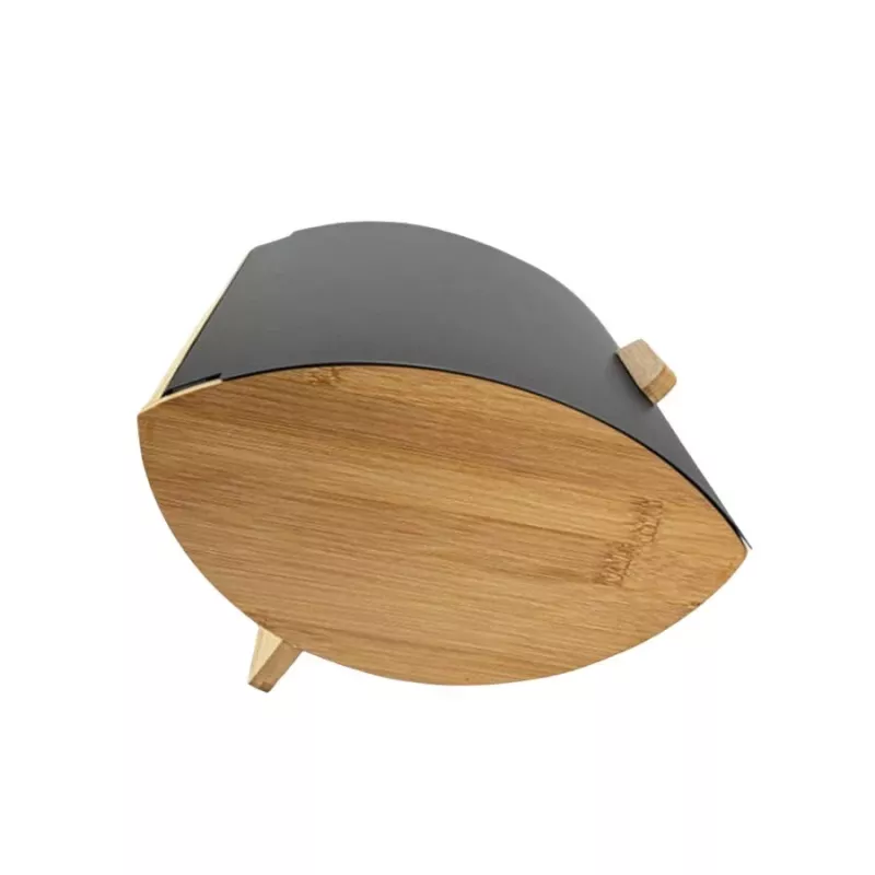 Maestro MR-1775-BLACK Brotkasten Schwarz, Holz Bambus, Metall