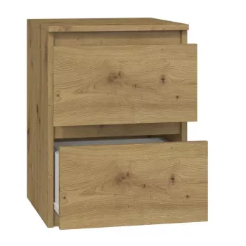 Nachttisch Top e shop M2 ARTISAN, 2 Schubladen, Eichenholz, 300×300×400 mm